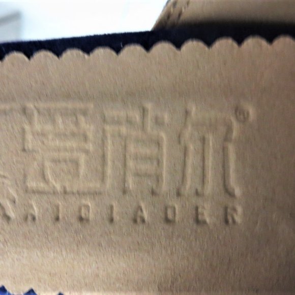 Dark Blue Suede Soft Sole Dance Shoes Open Toe Closed Heel Dark Blue 39 / 8. - Picture 10 of 11